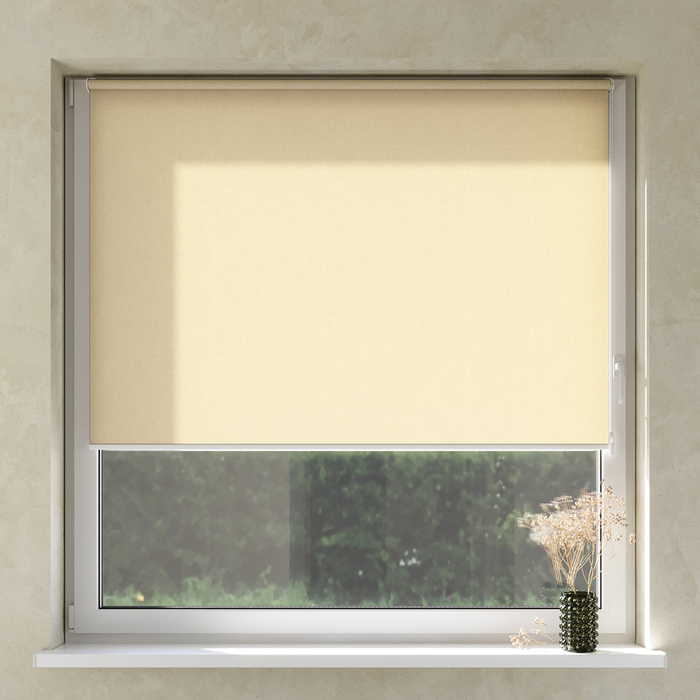 Darkening No Drill Premium Roller Blind, Wheatfield