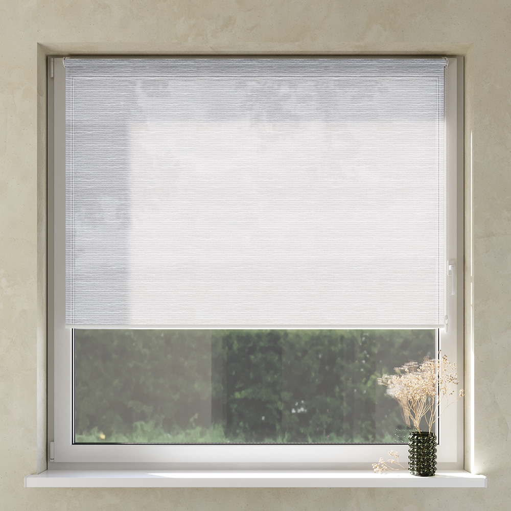 Transparent No Drill Premium Roller Blind, Waves