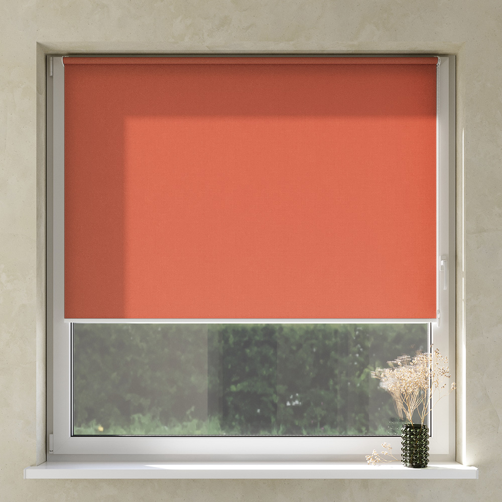 Darkening No Drill Premium Roller Blind, Coral