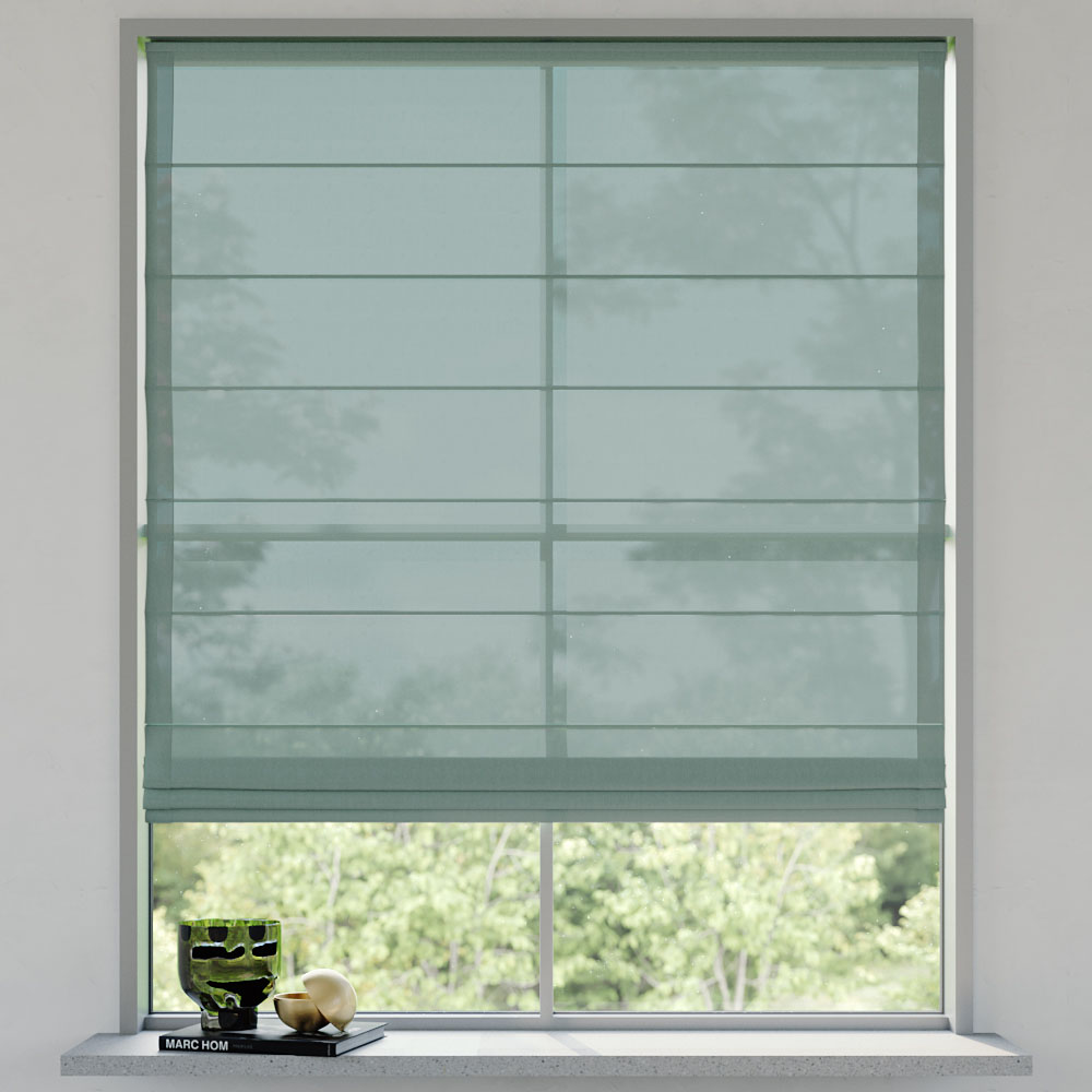 Transparent Easy Roman Blind, Sea Tide