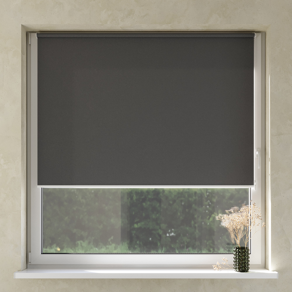 Darkening No Drill Premium Roller Blind, Misty coast