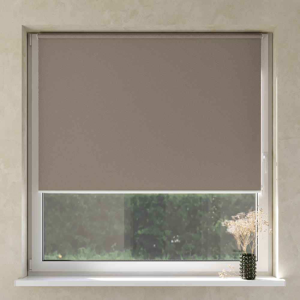 Blackout No Drill Premium Roller Blind, Oatmeal