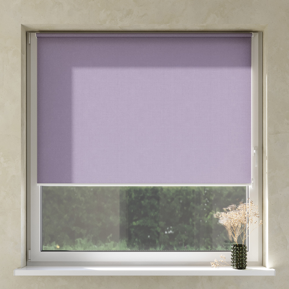 Darkening No Drill Premium Roller Blind, Lilac