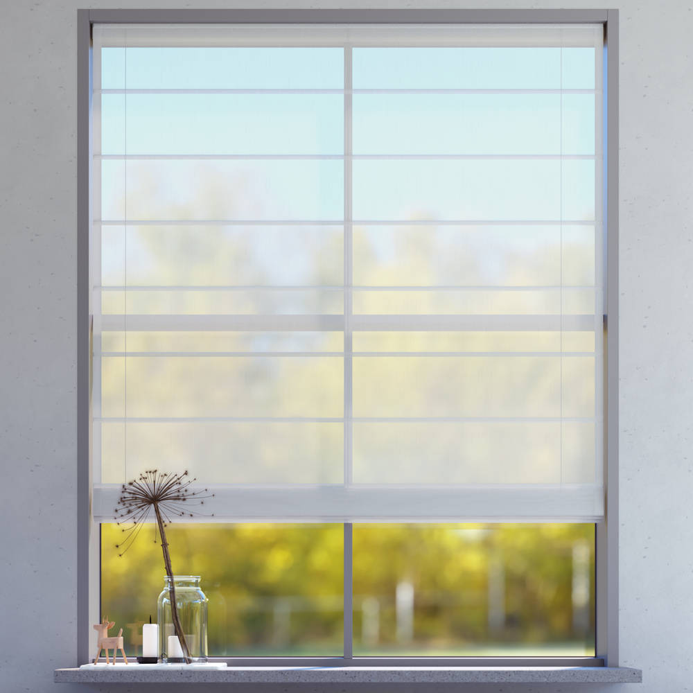 Transparent Roman Blind, Marshmallow