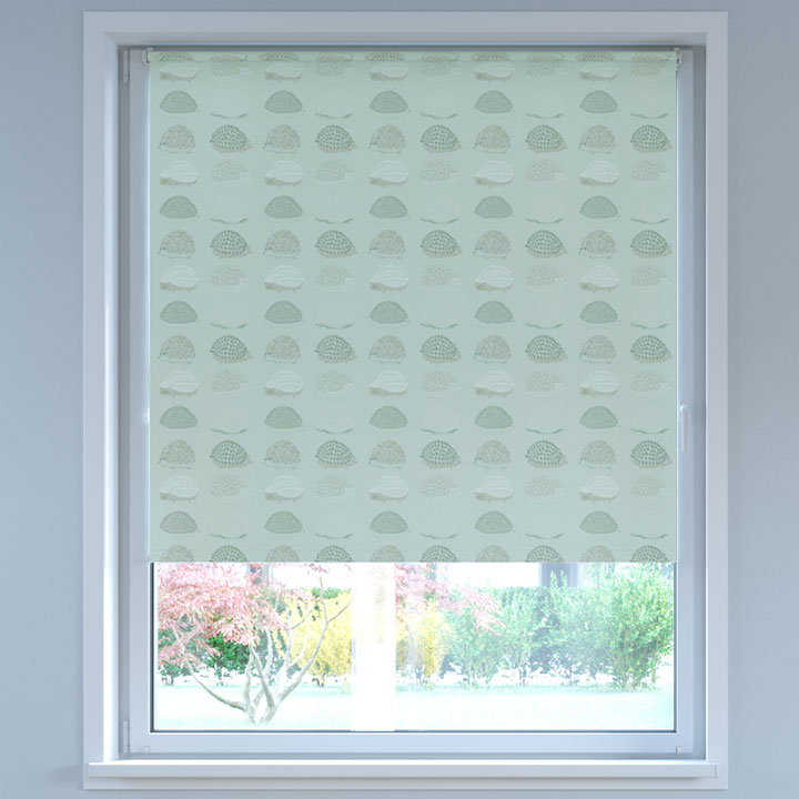 Blackout Digital Print No Drill Roller Blind, Grey Hedgehog