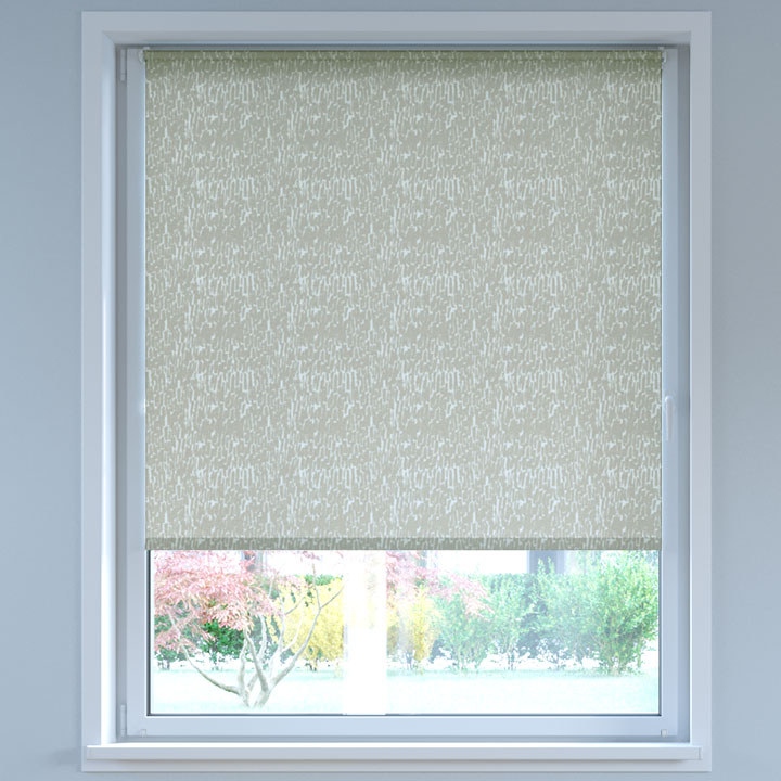 Darkening Digital Print No Drill Roller Blind, Bark Beige