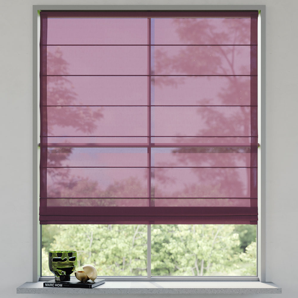 Transparent Easy Roman Blind, Plum Jam