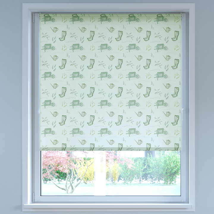 Darkening Digital Print No Drill Roller Blind, Pastel Gardener