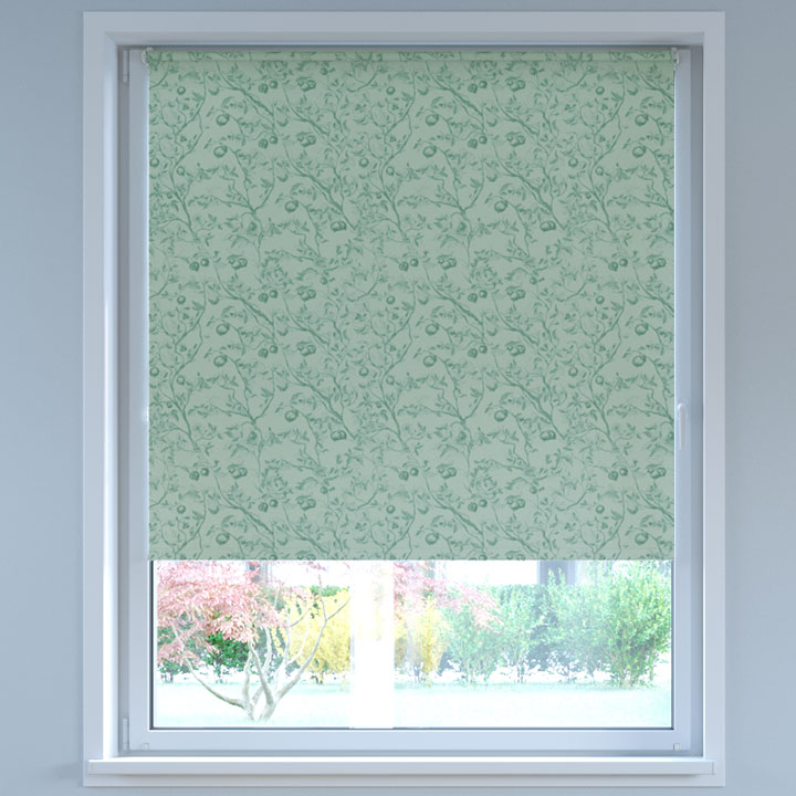 Blackout Digital Print No Drill Roller Blind, Wild Rose Sage