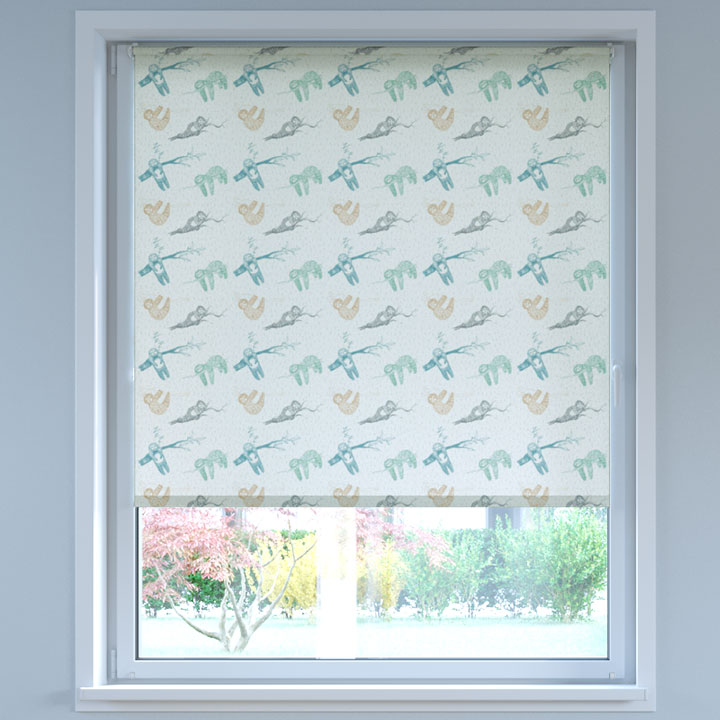 Darkening Digital Print No Drill Roller Blind, Slothfuls