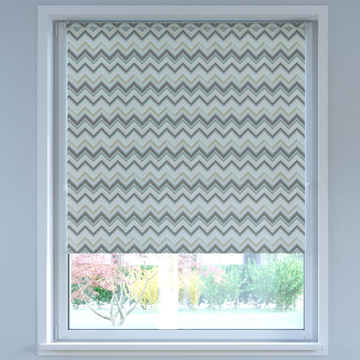 Blackout Digital Print No Drill Roller Blind, Ethno Grey