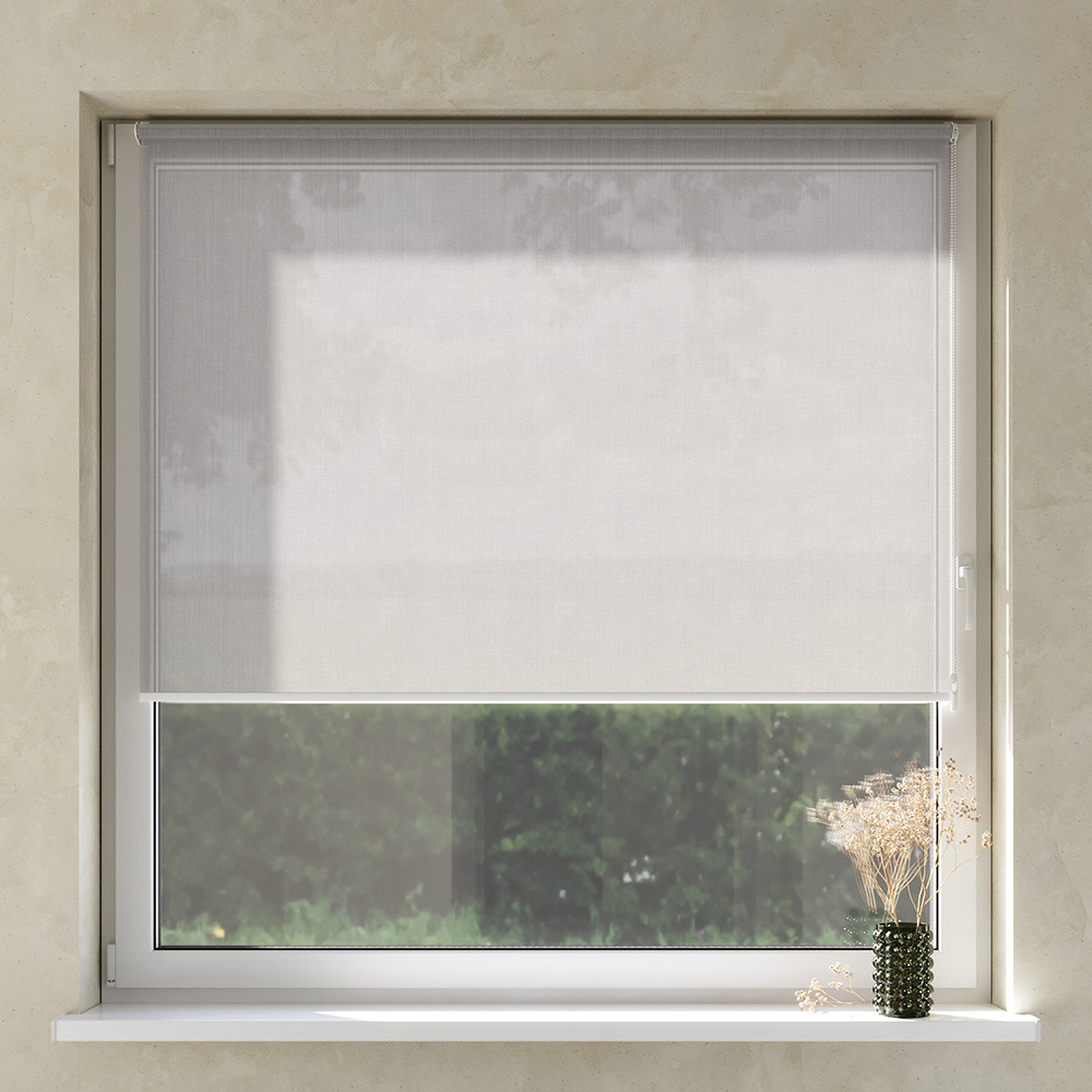 Transparent No Drill Premium Roller Blind, Sea breeze 