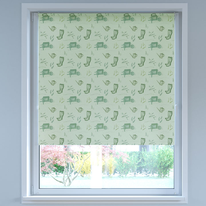 Blackout Digital Print No Drill Roller Blind, Pastel Gardener