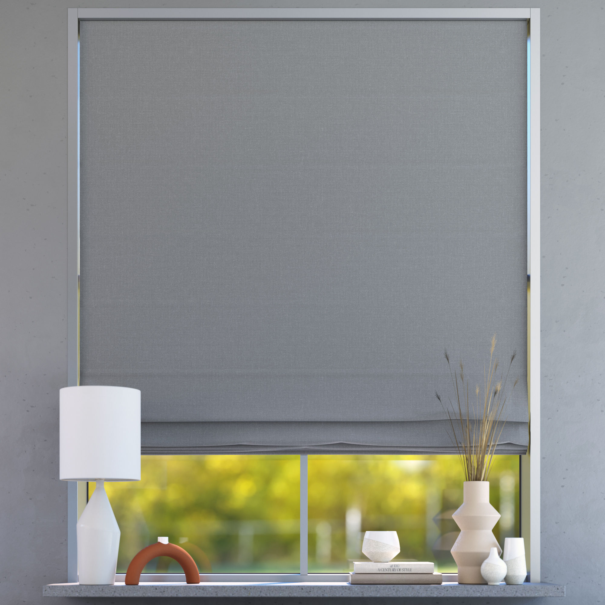 Blackout Premium Roman Blind, Rocky Shore