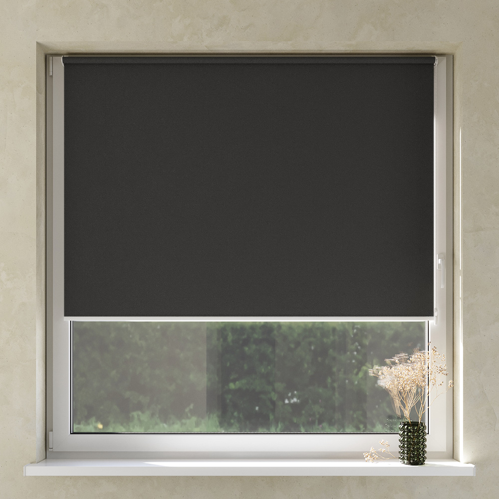 Darkening No Drill Premium Roller Blind, Liquorice