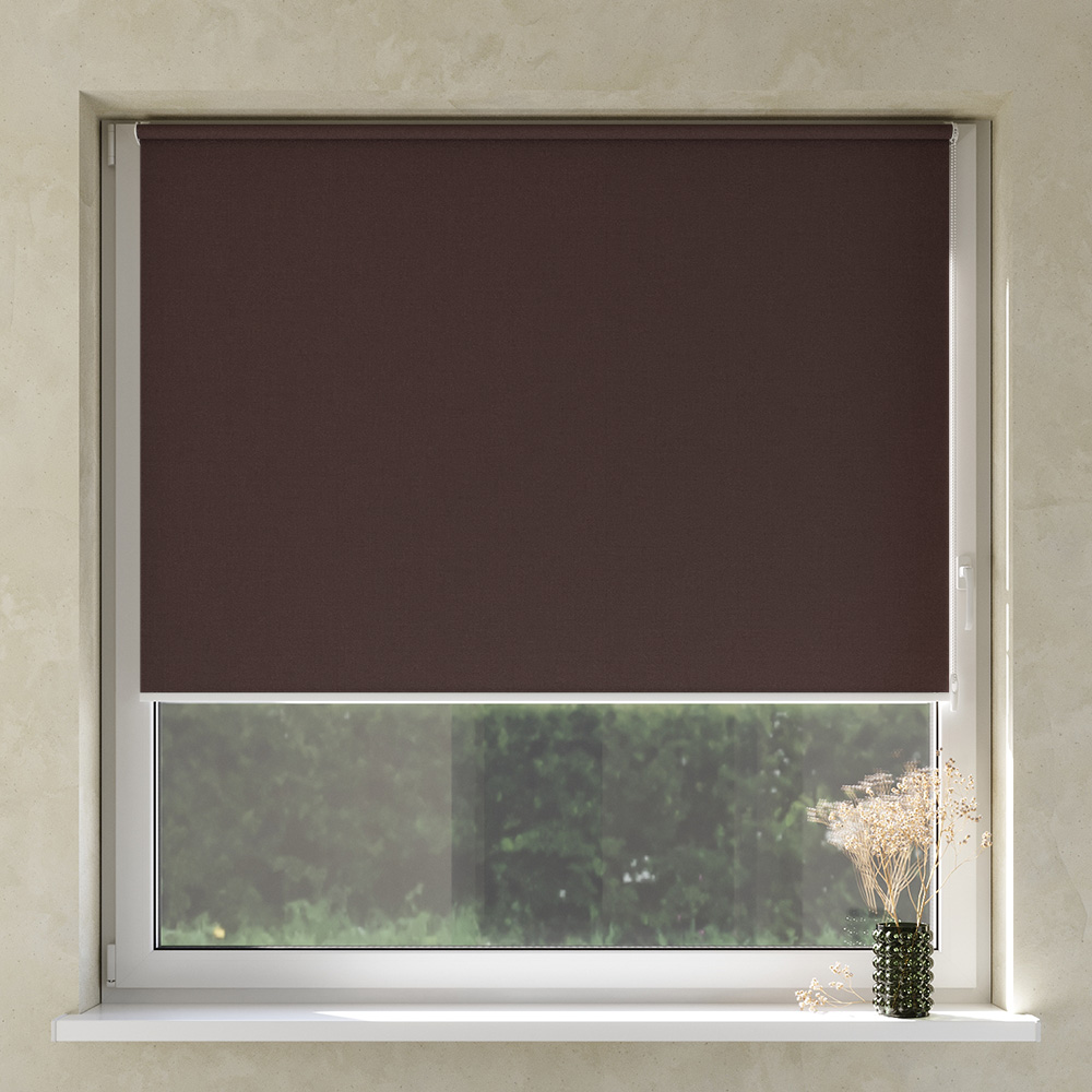 Darkening No Drill Premium Roller Blind, Cocoa brown