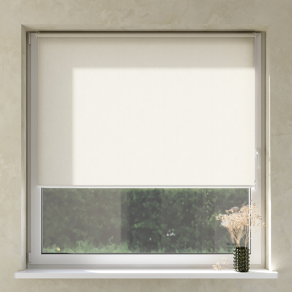 Darkening No Drill Premium Roller Blind, Cotton