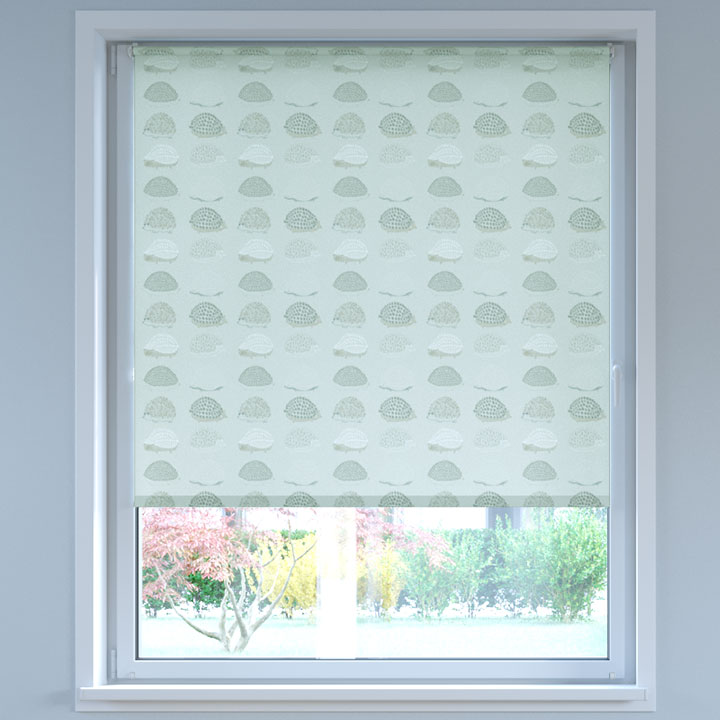 Darkening Digital Print No Drill Roller Blind, Grey Hedgehog