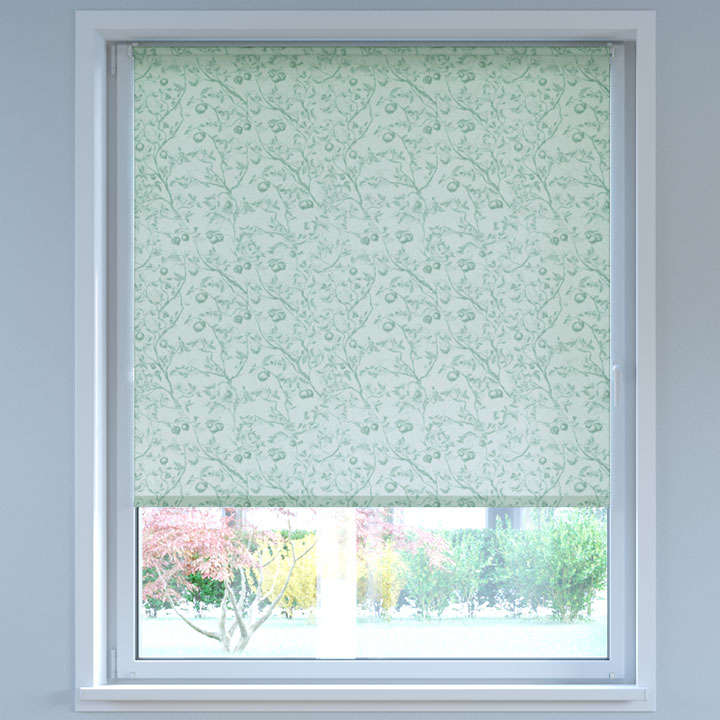 Darkening Digital Print No Drill Roller Blind, Wild Rose Sage