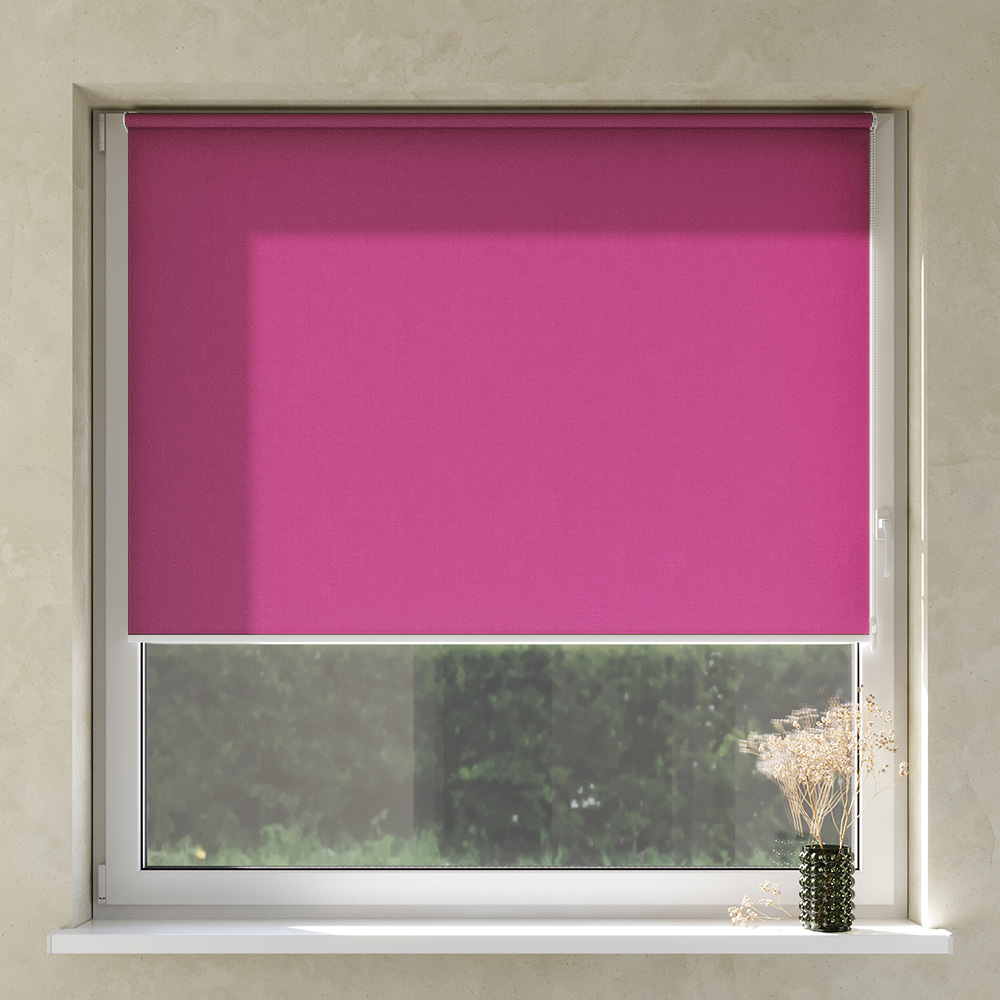 Darkening No Drill Premium Roller Blind, Fuchsia