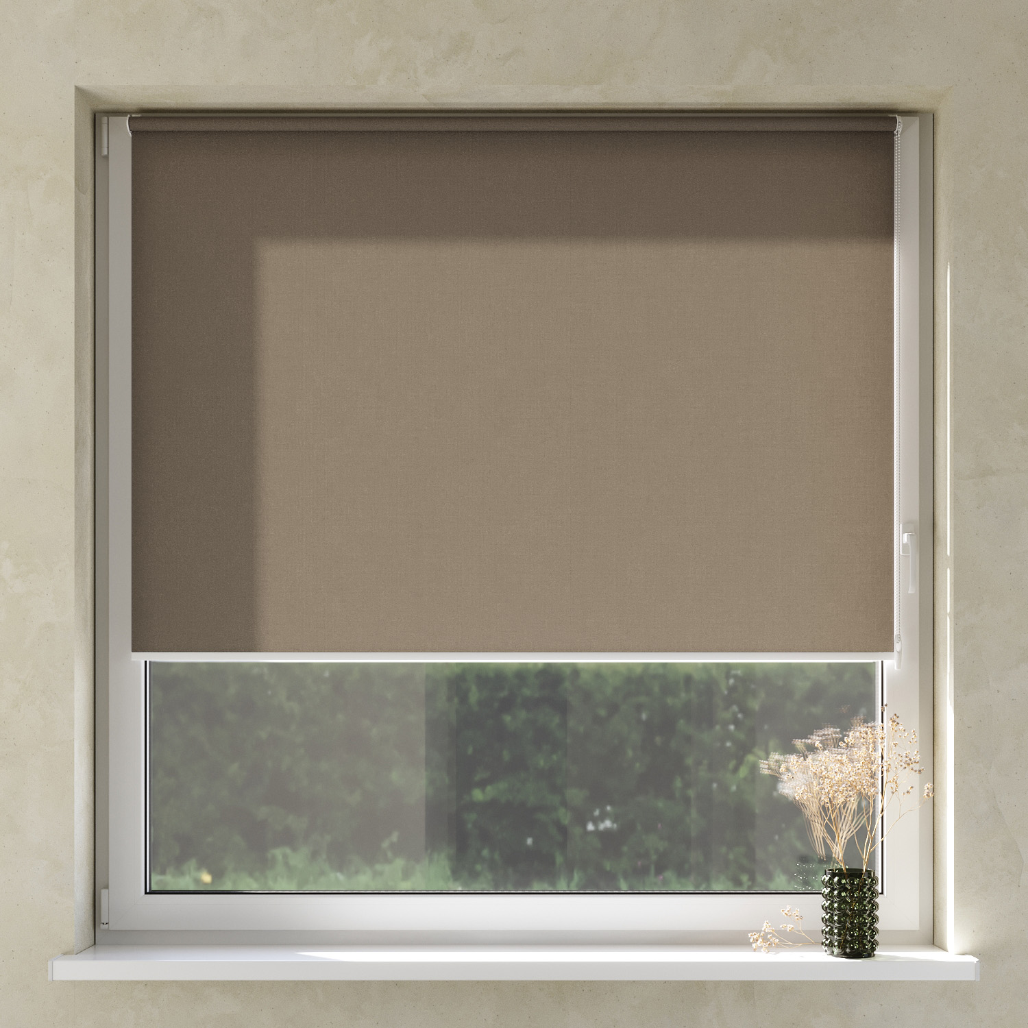 Darkening No Drill Premium Roller Blind, Jute