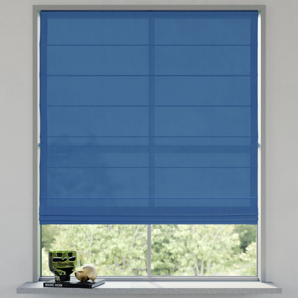 Darkening Easy Roman Blind, Cornflower