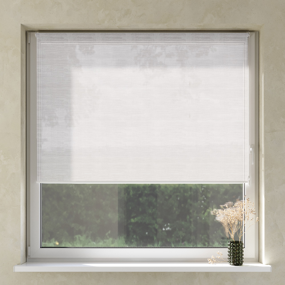 Transparent No Drill Premium Roller Blind, Blizzard