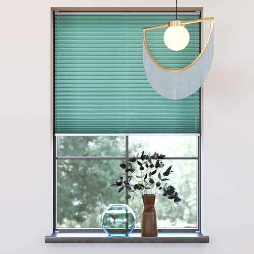 Darkening Pleated Blind, Rita Turquoise